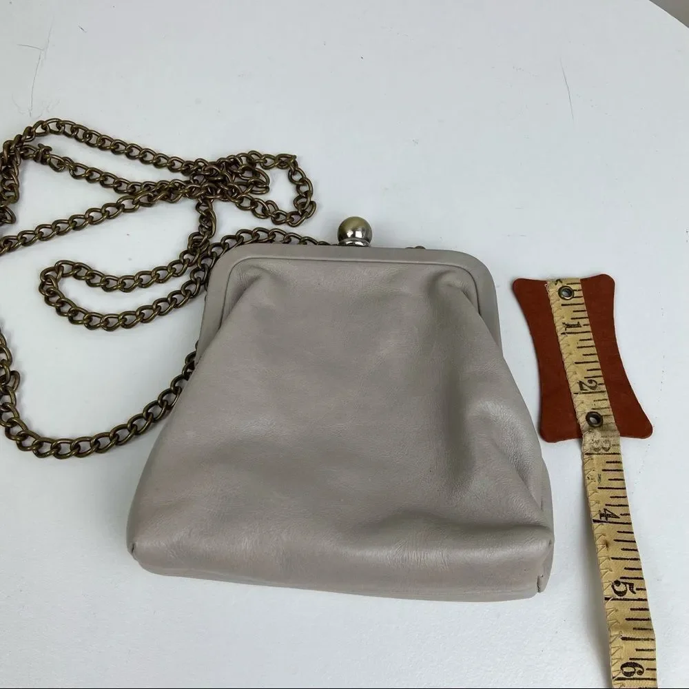 Vintage Hobo The Original Mini Ecru/Beige Leather Handbag with Chain